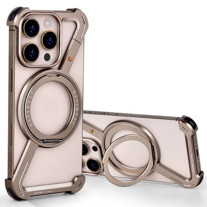 Z Shape Metal Phone Case for Iphone15 /16 Pro Max Phone Protective Cover Shockproof Bumper W/360° Rotation Holder